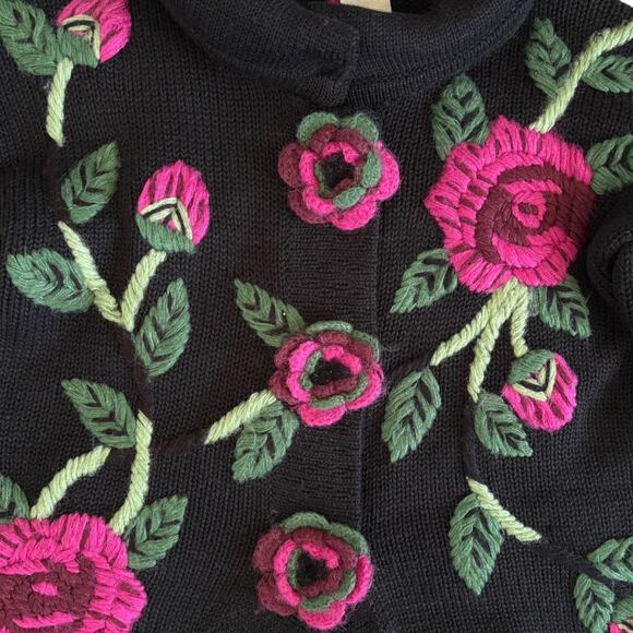 Kenzo Défilé Embroidered Floral Cardigan EU Chic Dark Feminine Whimsigoth knit - Picture 11 of 12